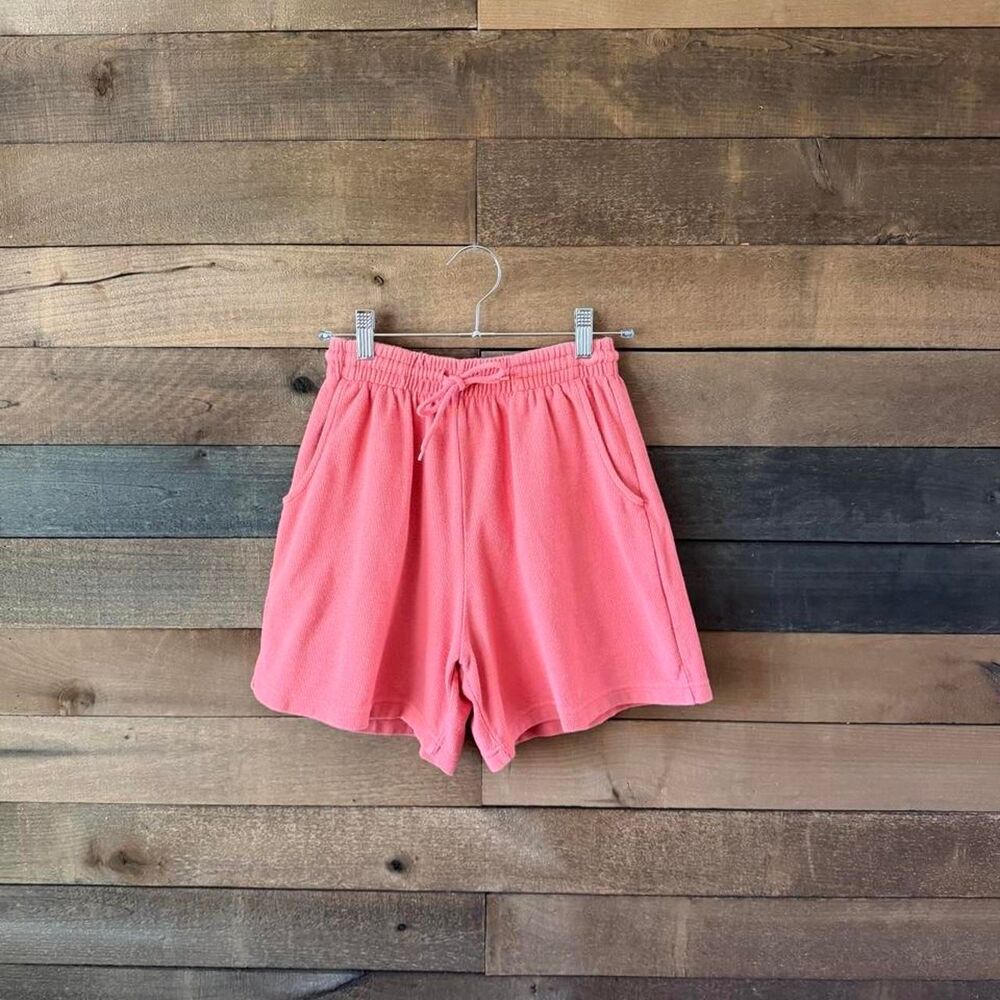 Vintage 90s Cherokee Coral Pink Cotton Lounge Shorts Drawstring Pocket Shorts
